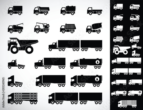 Trucks icons set