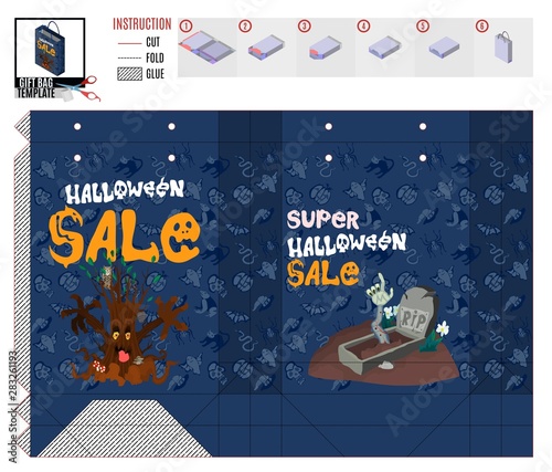 shop package template zombie sale and spooky tree