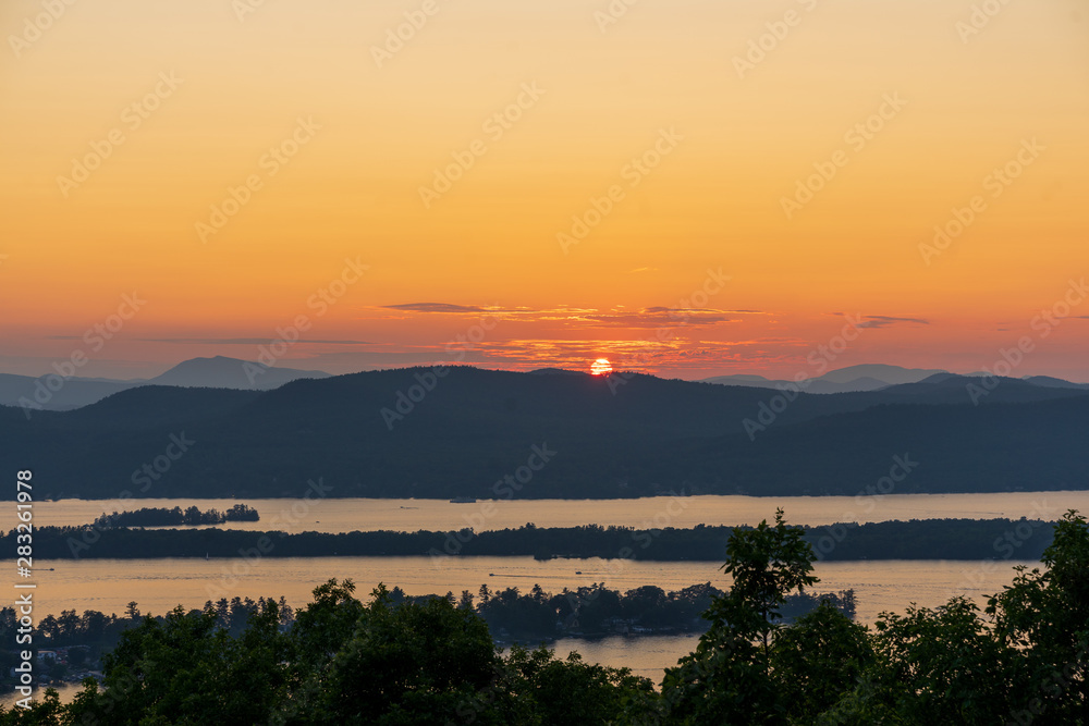 Sunset at Pilot Knob Gazebo, Lake George