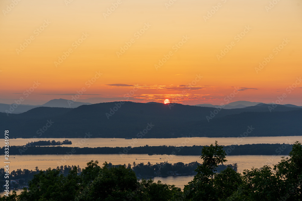 Sunset at Pilot Knob Gazebo, Lake George Sunset at Pilot Knob Gazebo, Lake George
