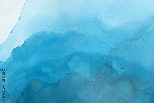 Fototapeta Akwarela niebieska malowana