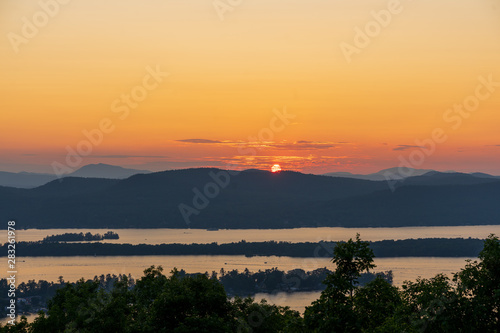 Sunset at Pilot Knob Gazebo, Lake George