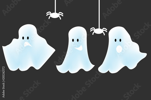 Ghost apparition spook horror a friendly Ghost funny. With spiders.