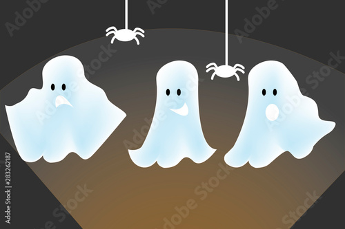 Ghost apparition spook horror a friendly Ghost funny. With spiders.