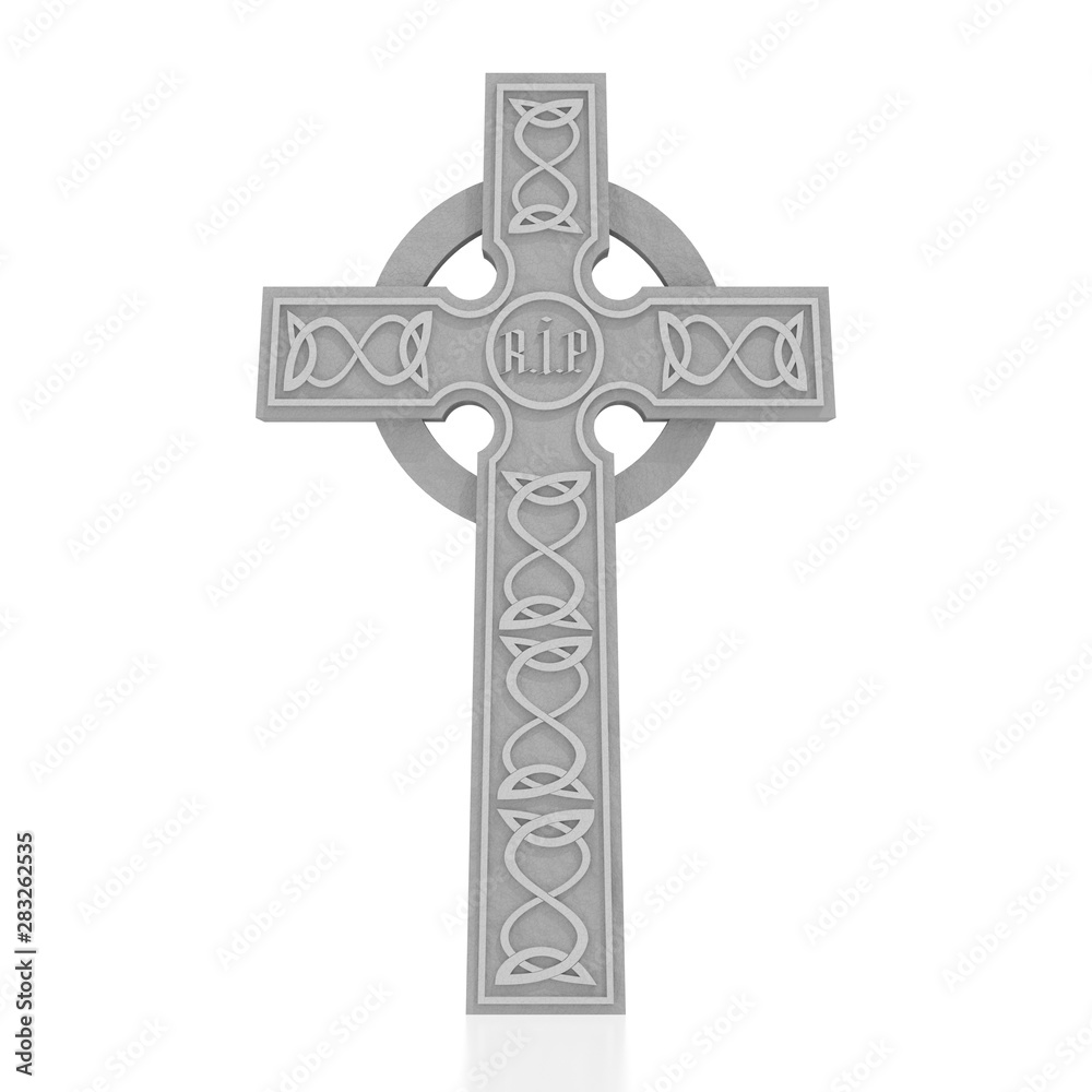 3D celtic cross on white background 3D celtic cross on white background