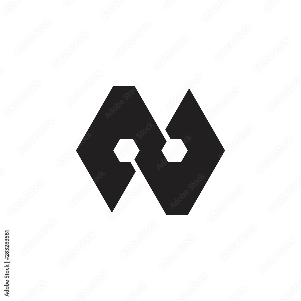 letter n clear geometric line logo vector letter n clear geometric line logo vector