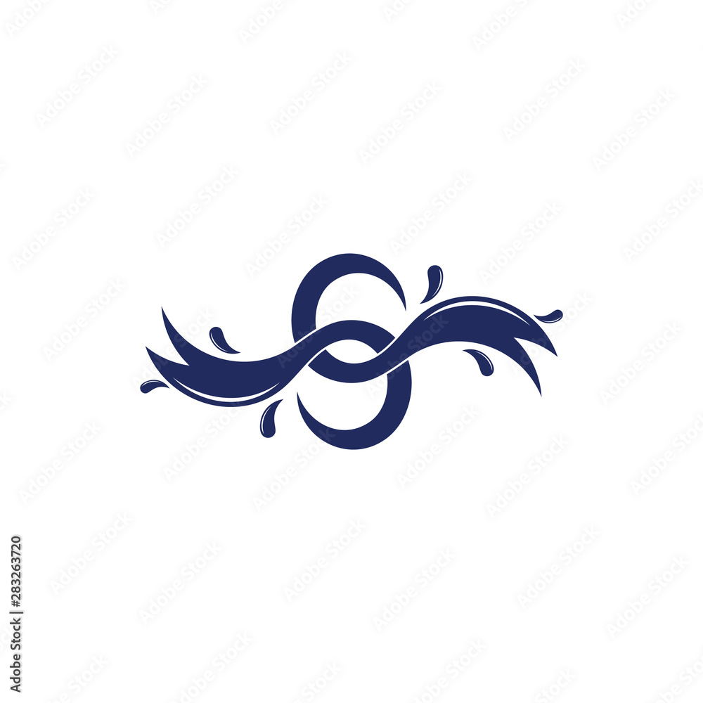 letter s water splash waves design logo vector Stock Vector | Adobe Stock