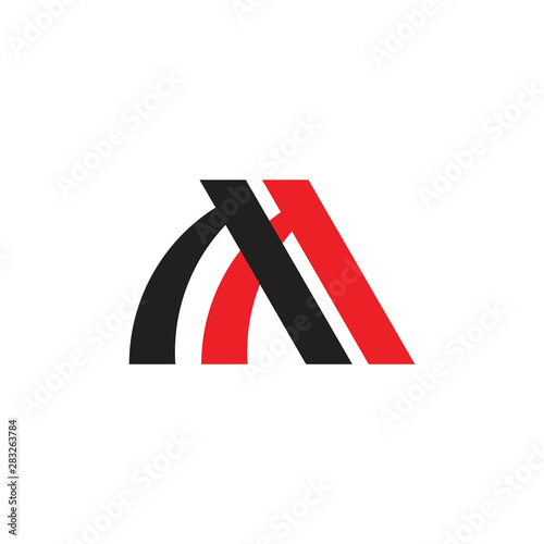 letter ma simple linked geometric logo vector