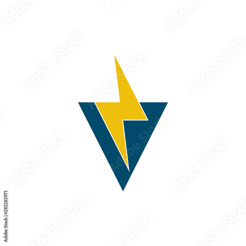letter v thunder simple geometric logo vector Free Download letter v thunder simple geometric logo vector - GFXLoad