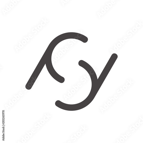 abstract simple letter c s lines art logo vector