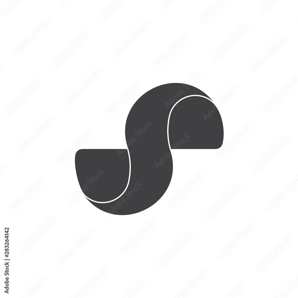 simple curves geometric 3d design logo vector simple curves geometric 3d design logo vector