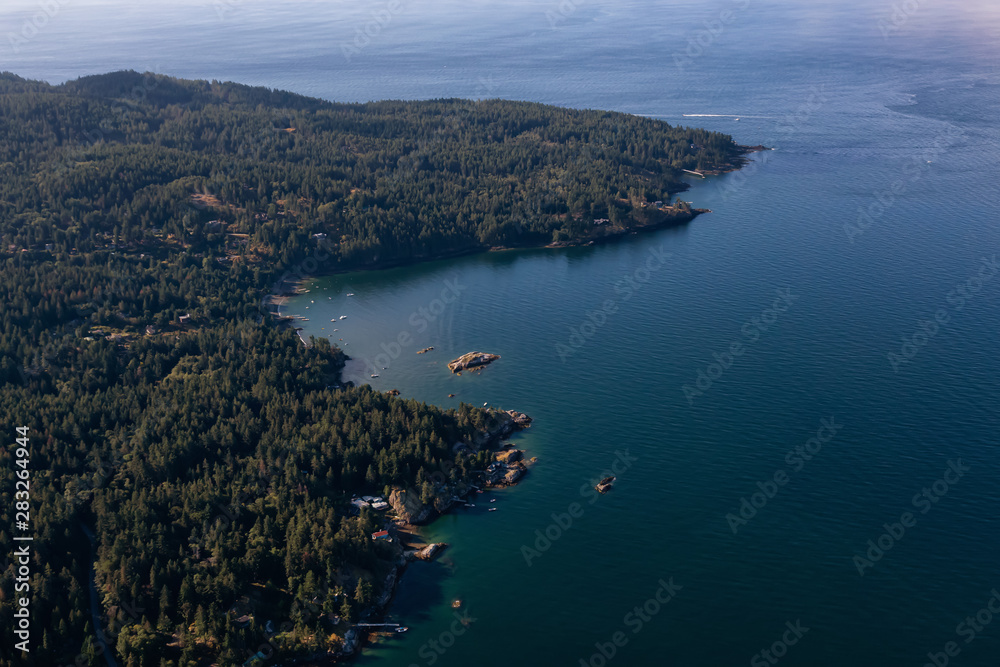 Aerial View of Bowen Island during a vibrant sunny summer morning. Located near Vancouver, British Columbia, Canada.