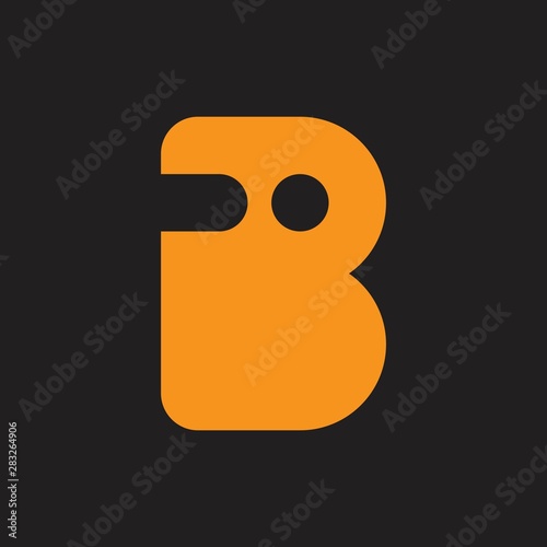 letter bi simple geometric logo vector