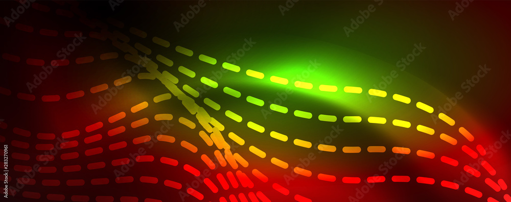 Fototapeta premium Shiny neon lines techno magic futuristic background, magic energy space light concept, abstract background wallpaper design