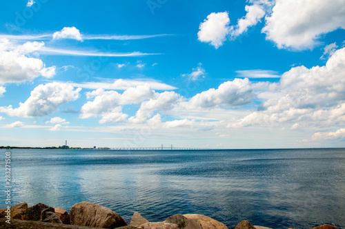 Oresund bridge between Copenhagen and Malmo cities photo