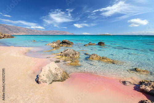 Famous Elafonisi beach on Greece island Crete photo