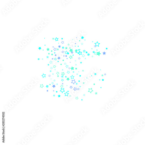 Blue, cyan, turquoise glitter stars confetti