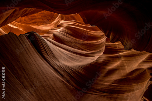 Lower Antelope Canyon - famous sandstone formations in Page, Arizona, USA