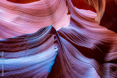 Lower Antelope Canyon - famous sandstone formations in Page, Arizona, USA