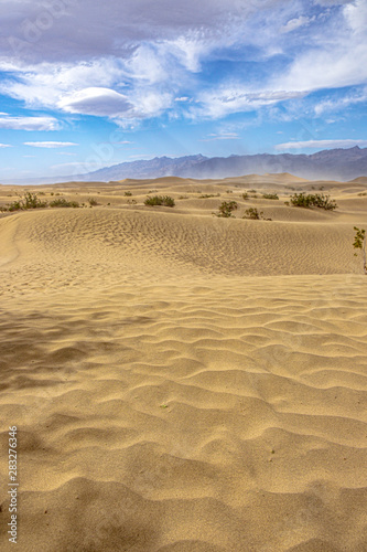 Landscape of sand dunes - The Mesquite Flat Sand Dunes in Death Valley National Park  California  USA