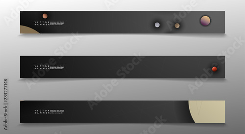 Banner collection, vector backgrounds with colorful circles. space banner vector suitable for any design