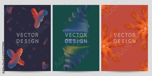 Abstract geometric fluid background. Futuristic science design with geometric shapes and bright gradients. EPS 10