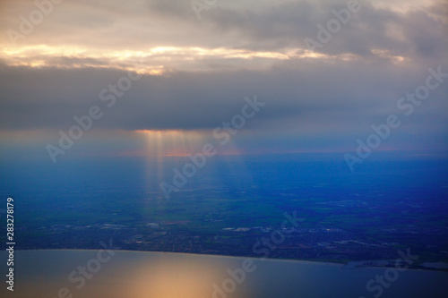 scenic view of clouds and rays 