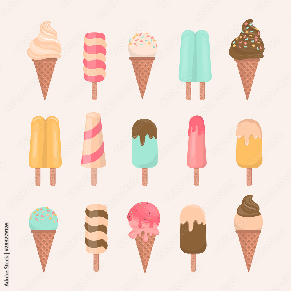 sweet ice cream, isolated. vector