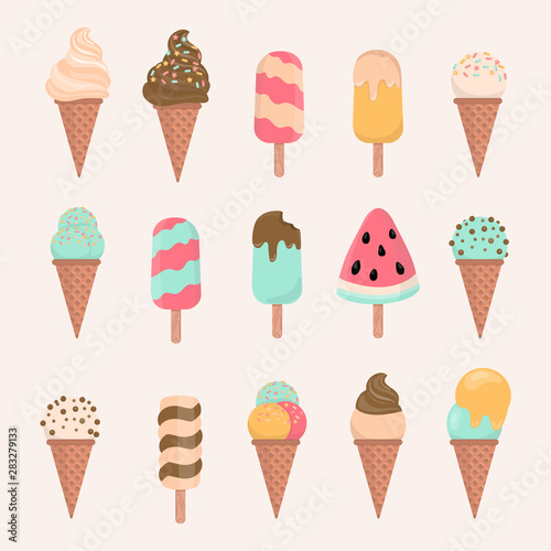Tablou canvas sweet ice cream, isolated. vector