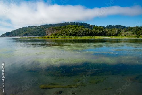 Canvastavla Mouth of the Klamath River, emptying into the Pacific Ocean