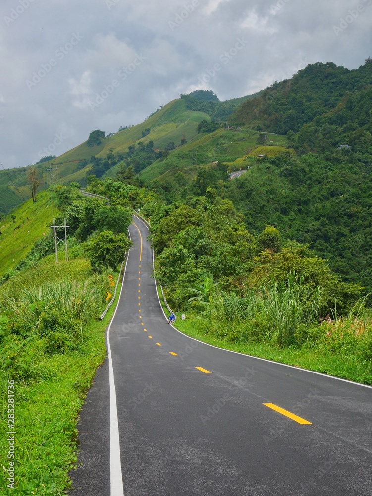 Beautiful Road at Nan Province, Thailand.