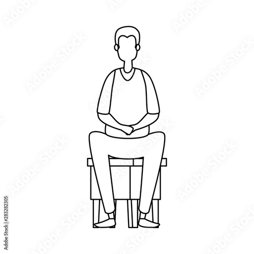 elegant businessman worker seated in bench