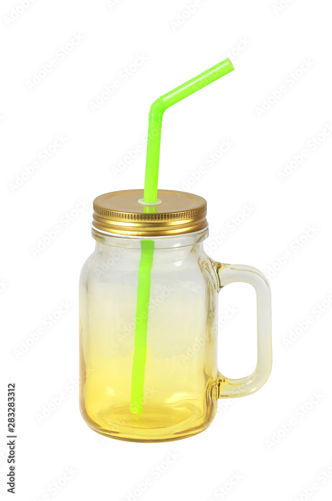 Bottle cup with straw isolated on white with clipping path Bottle cup with straw isolated on white with clipping path