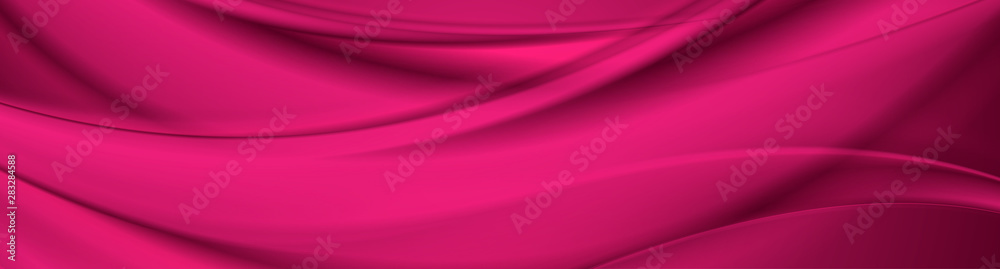Abstract purple liquid flowing elegant waves banner design. Smooth silk wavy header background. Vector illustration