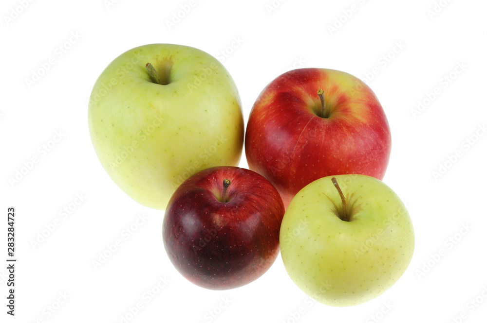 close up on apples isolated on white background close up on apples isolated on white background