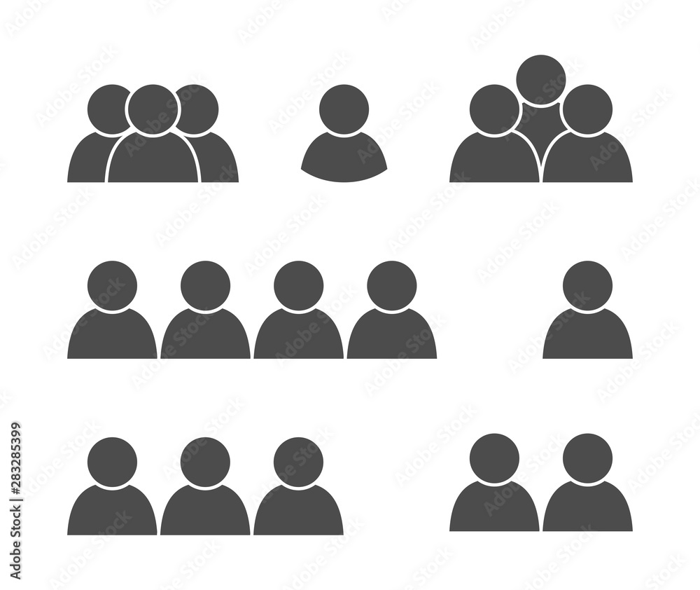 icon, silhouette of man, simple isolated pictogram, set of figures, group of people icon, silhouette of man, simple isolated pictogram, set of figures, group of people
