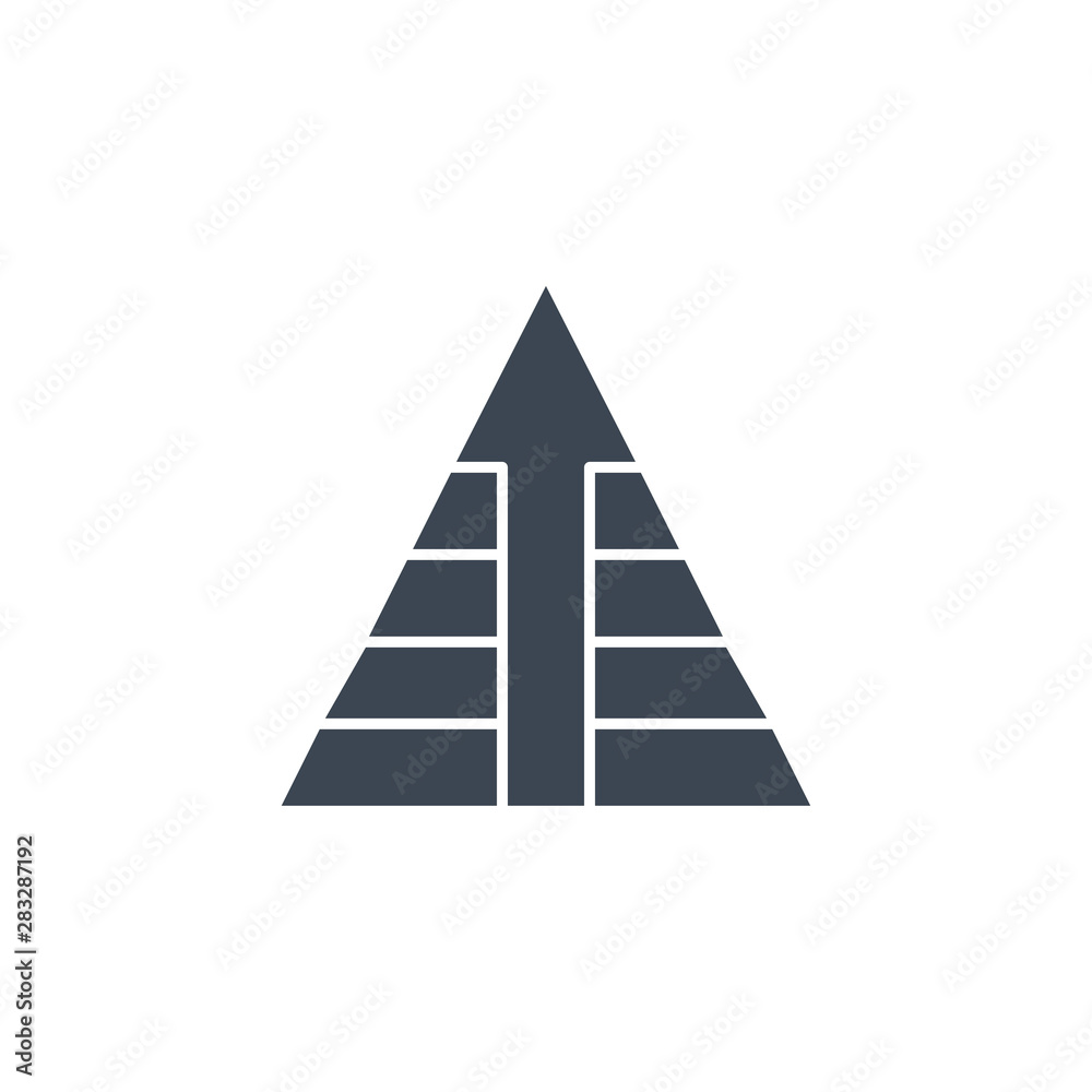 Pyramid with Arrow related vector glyph icon. Isolated on white background. Vector illustration. Pyramid with Arrow related vector glyph icon. Isolated on white background. Vector illustration.