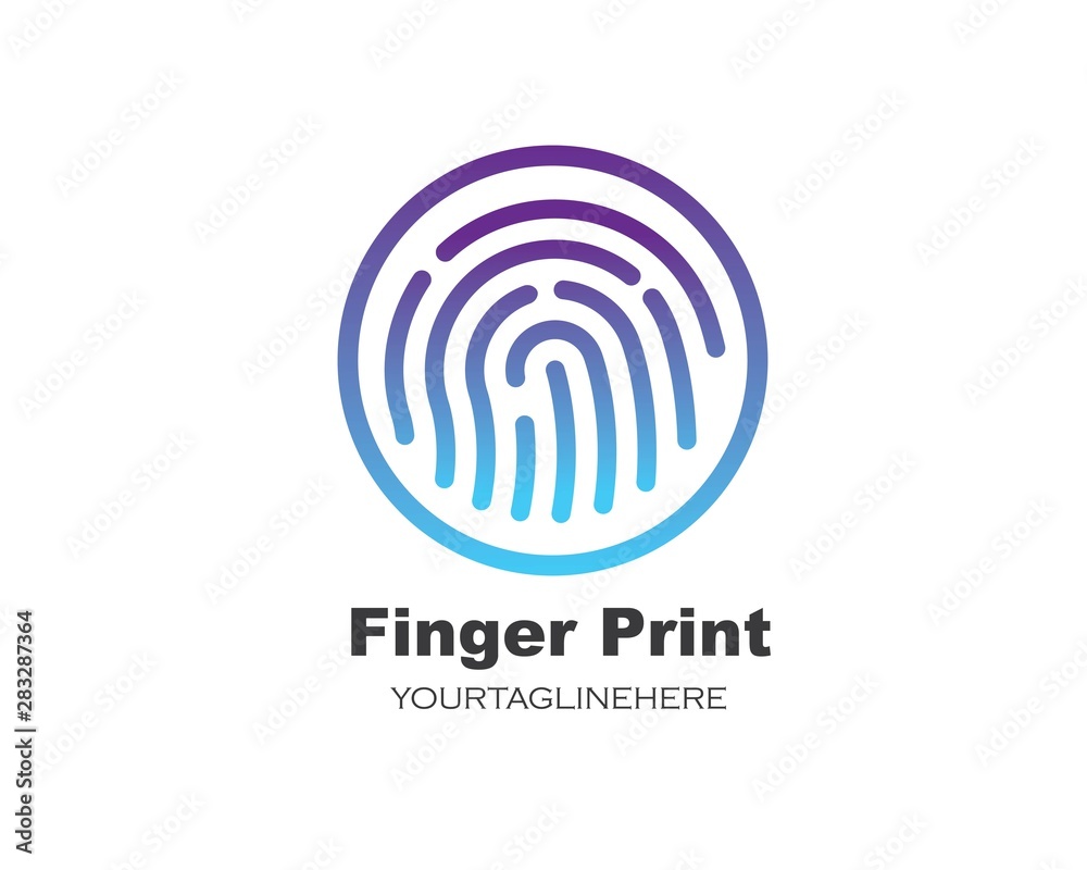 fingerprint logo icon illustration vector template