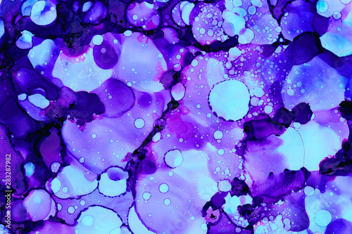 Purple watercolor texture background. Hand drawn mixture of colors, spots.