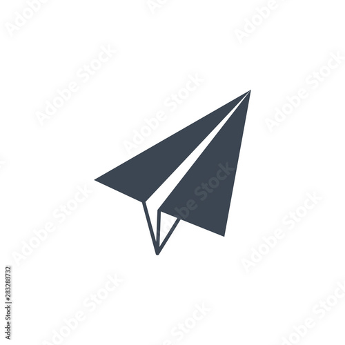 Paper Airplane related vector glyph icon. Isolated on white background. Vector illustration.