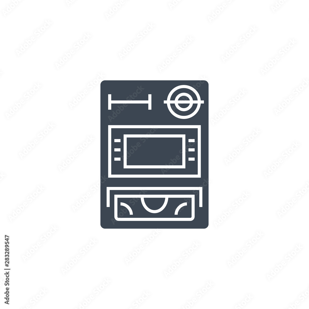 ATM related vector glyph icon. Isolated on white background. Vector illustration. ATM related vector glyph icon. Isolated on white background. Vector illustration.