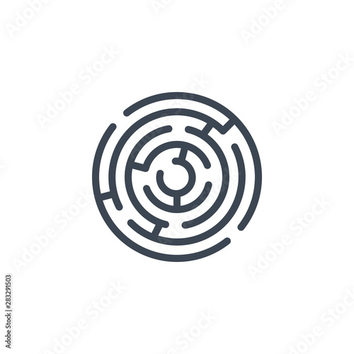 Labyrinth related vector glyph icon. Isolated on white background. Vector illustration.