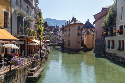 Fototapeta Naklejka Na Ścianę i Meble -  ANNECY / FRANCE - JULY 2015: View to the historic centre of Annecy town, France