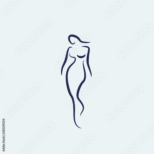woman shape walking icon vector