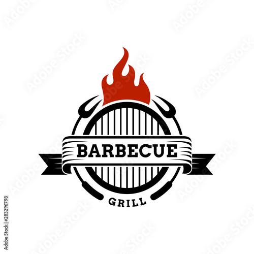 vintage barbecue logo.retro style.bbq vector.classic design