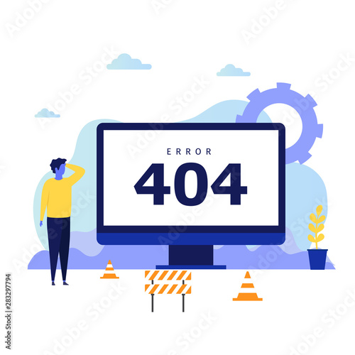 Error 404 concept landing page. error 404 concept design can be used for websites, landing pages, UI, mobile applications, posters, banner