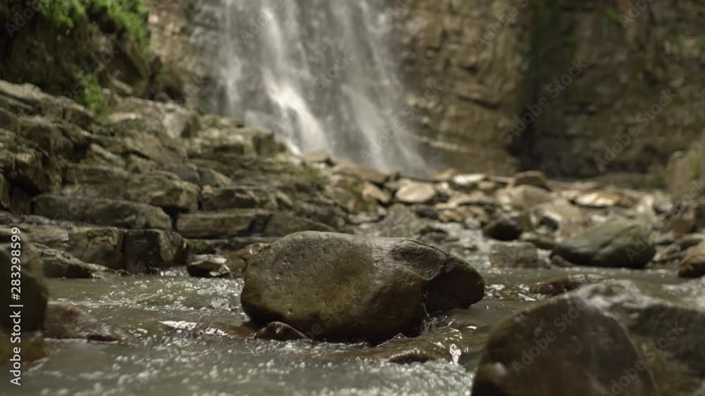 Water Flow In Rocky River In Mountain Close Up Water Flow In Rocky River In Mountain Close Up