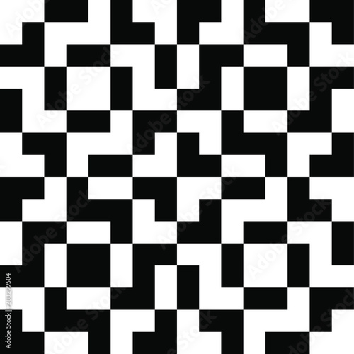 Black and white geometric background. Seamless monochrome pattern.