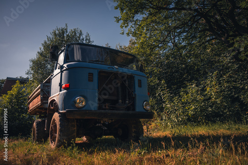 Old classic vintage abandoned truck in the forest in summer © RAW Digital Studio