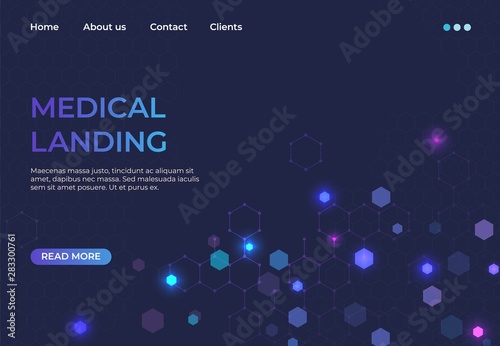 Medical landing concept. Medicine service and ambulance emergency abstract website. Vector illustrations innovation web page health insurance or pharmacy